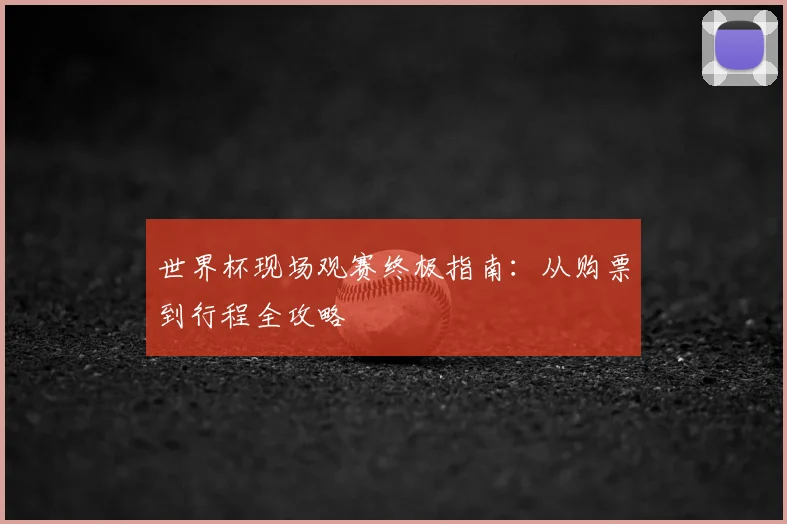 世界杯现场观赛终极指南：从购票到行程全攻略